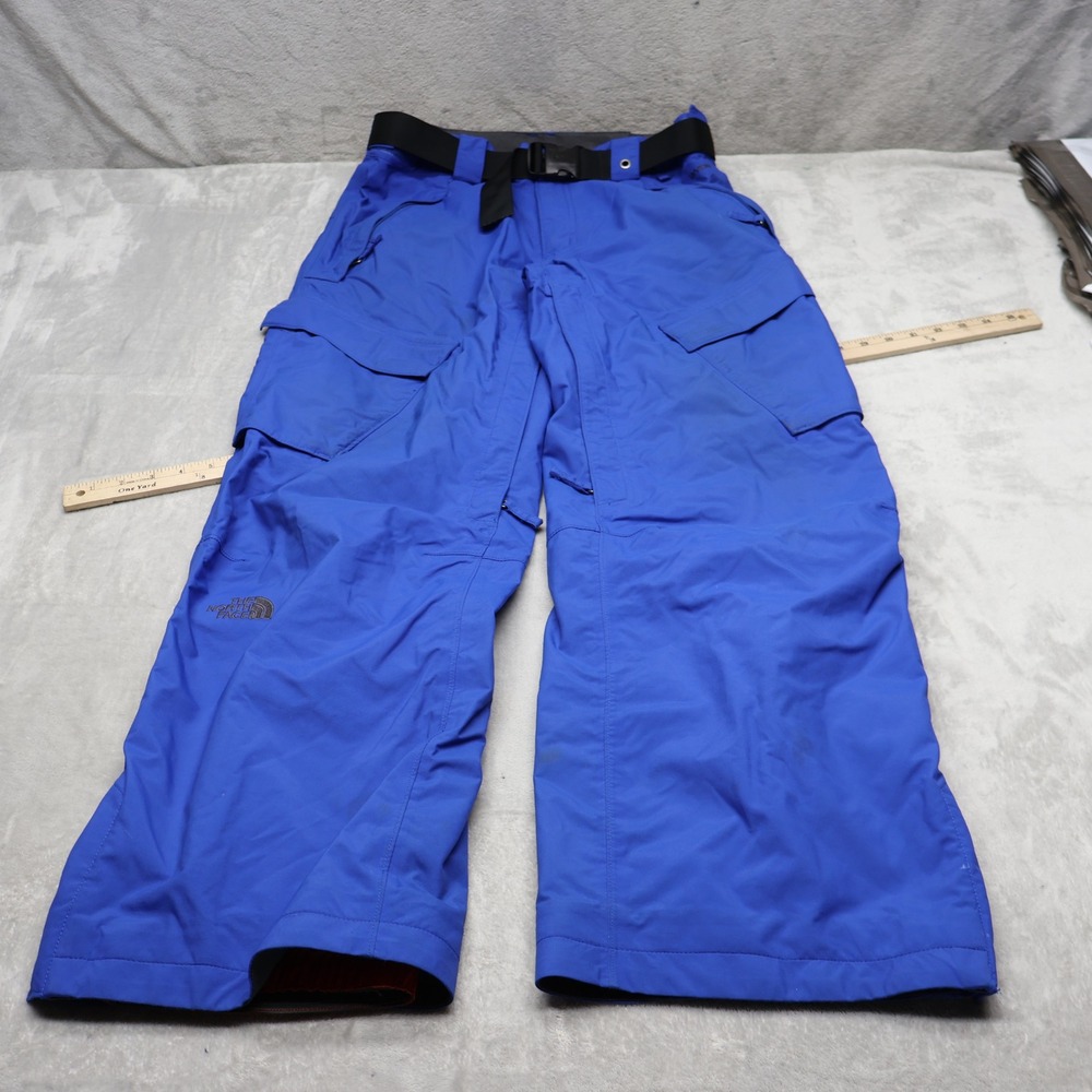 North Face Snow Pants Mens Medium Blue Cryptic Cargo Waterproof Belted Ski 30x31